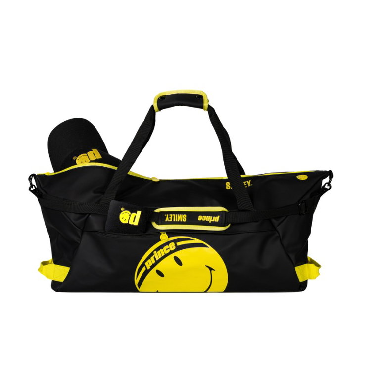 Prince x Smiley Sporttasche Tour Duffel (1 Hauptfach) 75x23x23cm - schwarz